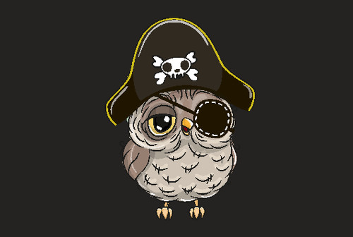 Aufkleber piraten eule fahne - aufkleber,