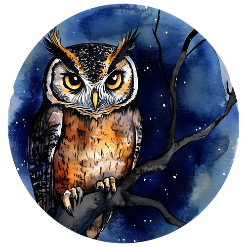 Sticker nachteule - 3x,