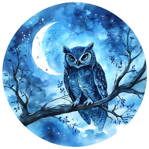 Sticker nachteule - 3x,