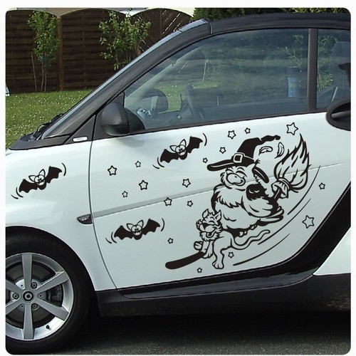 Eule hexe katze autoaufkleber - hexe,