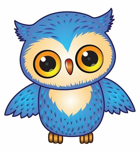 Aufkleber sticker eule blau - eule,