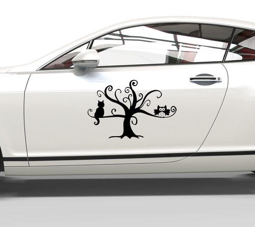 Autoaufkleber baum mit katze - mit,