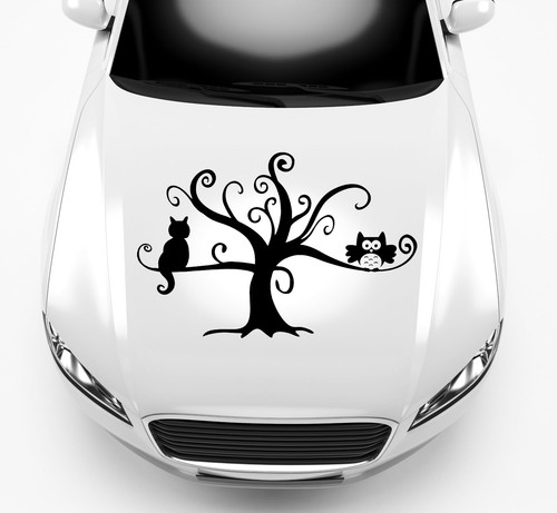 Autoaufkleber baum mit katze - autoaufkleber,