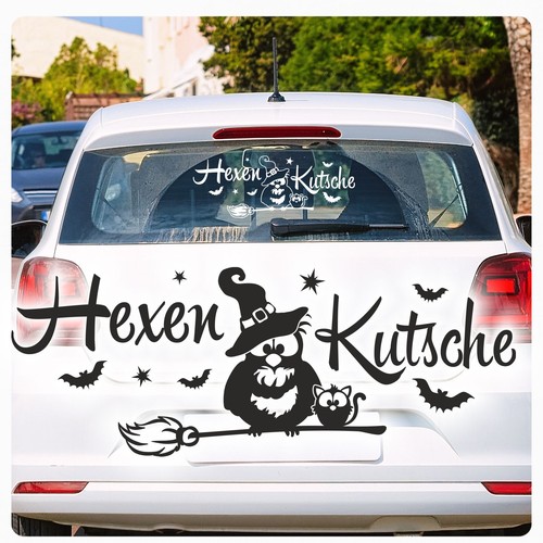 Auto aufkleber hexenkutsche - auto,