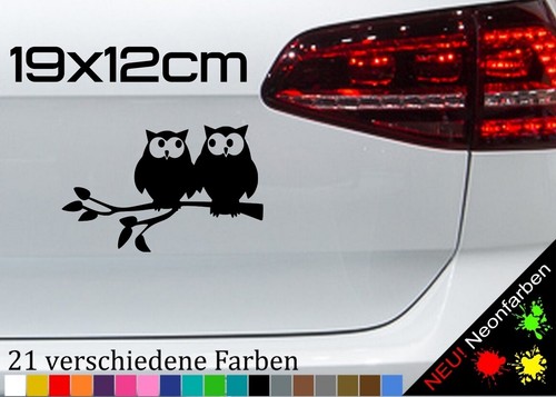 Eulen aufkleber pärchen ast - aufkleber,